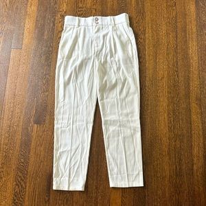 Berthie Paris Women's Stretch-Waist Straight Leg Pants White Size Medium (6) NWT